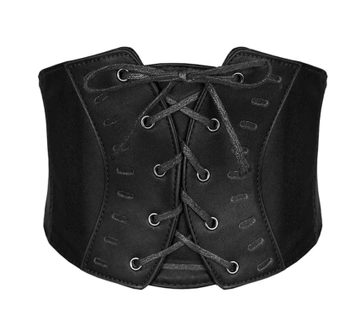 Pásek se zavazováním, široký pásek, korzet s černou gumou