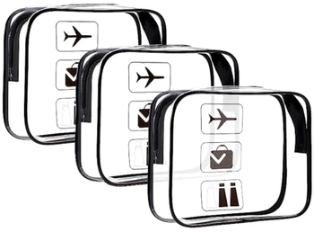 Sada 3 průhledných organizérů do kosmetické taštičky