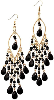 Dámské náušnice Boho, dlouhé, orientální, černé