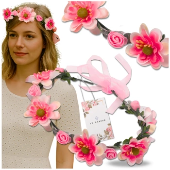 Věnec Čelenka Květiny Růže Boho Styl