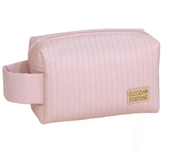 Čtvercová kosmetická taštička, elegantní organizér s uchem z ekokůže