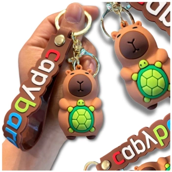 Klíčenka, dárkový přívěsek na klíče, přívěsek kapybara s želvou