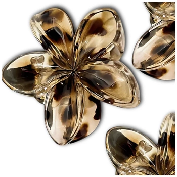 Sponka do vlasů s květem Plumeria s leopardím potiskem