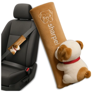 Plyšový pejsek pro děti, potah na bezpečnostní pás