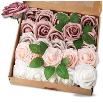 Sada kytice růží 25ks dekorativní umělé květiny barevné růže