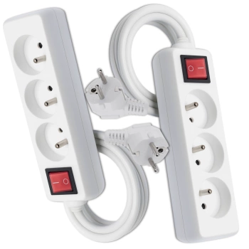 PRODLOUŽOVACÍ KABEL SADA 3 ZÁSUVEK 2 KS GRUNDIG prodlužovací kabel 1,5 m s vypínačem