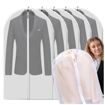 Kryt na oblečení, organizér do šatní skříně, bílý, průsvitný, sada 5, vodotěsný