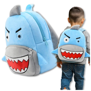 Dětský plyšový batoh pro předškoláky se zipem SHARK