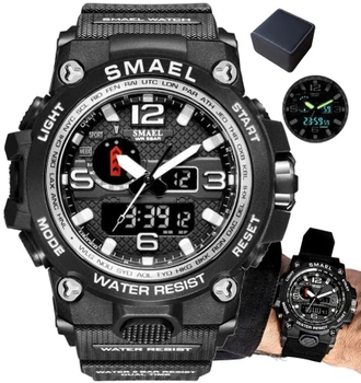 Smael s-shock WATERPROOF pánské hodinky LED DUBLE TIME