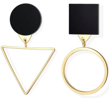 Dámské geometrické náušnice z černého zlata