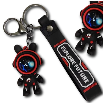 Klíčenka na kabelku, astronaut, dárkový přívěsek, černá