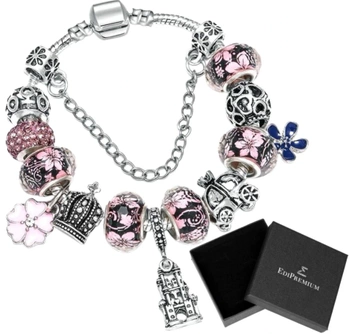 Modular Charms Silver Flowers náramek + krabička