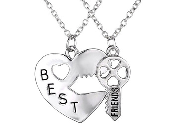 Přátelský náhrdelník 2v1 Heart Key NEJLEPŠÍ PŘÁTELÉ NAVŽDY NOVÝ