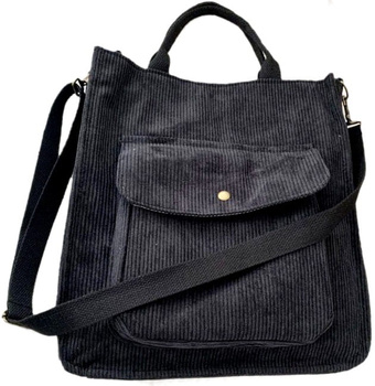 Černá manšestrová taška přes rameno