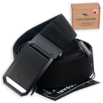 TRESSARI černý elastický popruhový pásek s automatickou přezkou