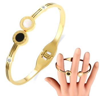 Pozlacený náramek z chirurgické oceli s pevným zlatým lemem