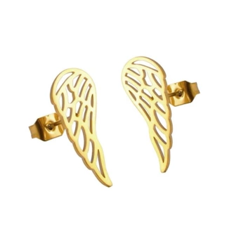 Náušnice křidélka z chirurgické oceli pozlacené