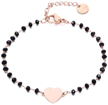 Pozlacený náramek, chirurgická ocel, srdíčka