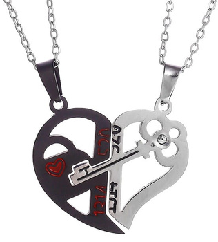 Náhrdelník BEST FRIENDS z chirurgické oceli s klíčkem srdce