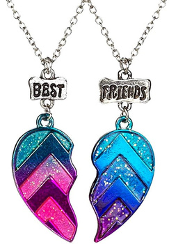 Náhrdelníky pro přátele 2v1 třpytivé srdce