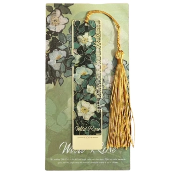 Květinová záložka, elegantní kovový přívěsek střapec