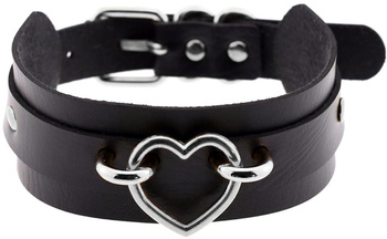 Černý stříbrný náhrdelník s koženým řemínkem