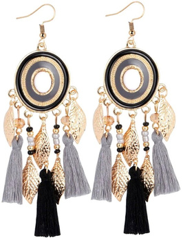 Střapcové náušnice, závěsné, orientální styl, střapce