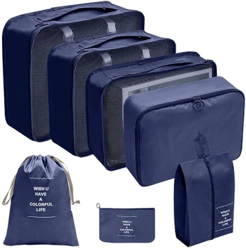 Cestovní sada na kufr se 7 voděodolnými organizéry