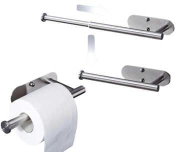 Stříbrný samolepicí věšák na teleskopickou rukojeť