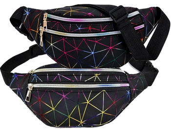 Geometrická bederní taška, reflexní