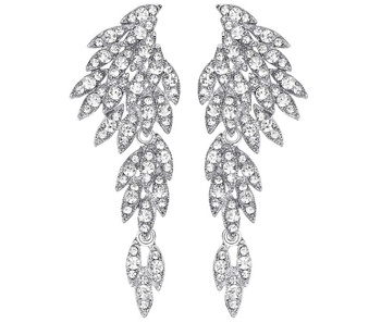 Stříbrné náušnice na svatbu, párty, ZIRKONIE, krystaly na svatbu