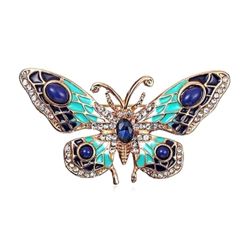 Retro barevná brož s motýlkem se zirkony