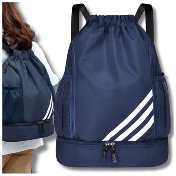 Sportovní batoh v námořnické modré barvě na gymnastický trénink se stahovací šňůrkou