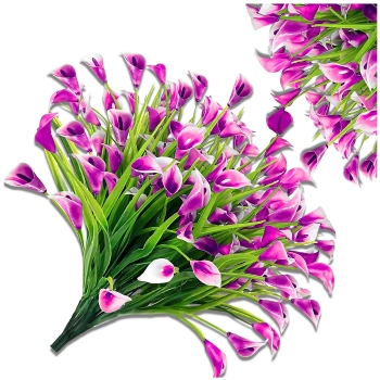 Umělé květiny růžové lilie dekorace kytice kala 5ks