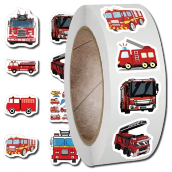 Samolepky na roli 500 ks barevné motivační DIY pro chlapecká auta