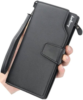 Velká pánská elegantní kožená peněženka, černá