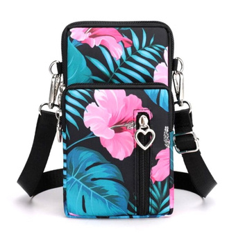 Pouzdro přes rameno, organizér na kabelku pro iPhone, květiny