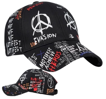 Černá baseballová čepice graffiti slang s nápisy