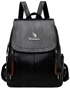 Dámský elegantní městský batoh z ekokůže černé barvy