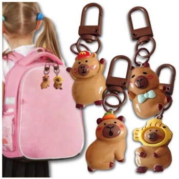 Klíčenka, malý přívěsek na klíče, 4 ks, dárková sada, přívěsek kapybara