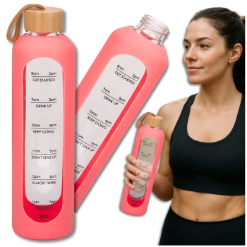 Skleněná láhev, 1000 ml, pevná sportovní láhev na vodu TRESSARI na běhání