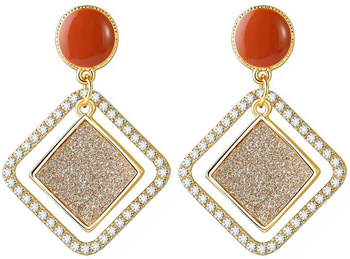 Dámské zlaté náušnice s geometrickým trojúhelníkem