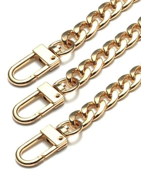 Popruh na kabelku, dlouhý kovový zlatý řetízek