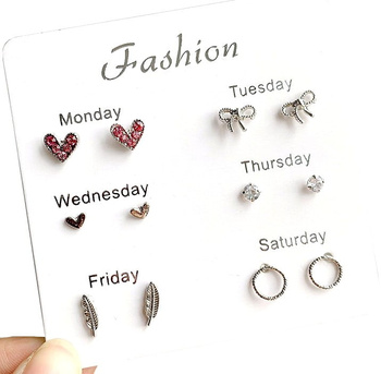 Malé dámské náušnice Boho sada 6 párů, kovové