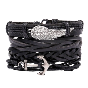 Sada kožených náramků, sada LEATHER křídel