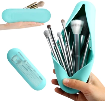 Silikonové pouzdro, cestovní organizér na štětce, máta