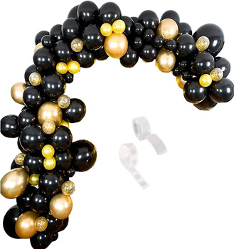 Sada pro vytvoření girlandy z 80 ks balónků z černého zlata na konfety