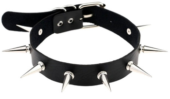 Náušnice Punk kožený náhrdelník límec choker Gothic