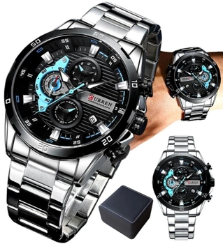 Pánské hodinky CURREN náramek s chronografem + krabička