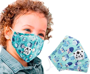 Bavlněná maska ​​sova mátová pro děti